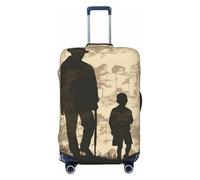 Travel Luggage Cover Son and father silhouettes Suitcase Protector Elastic Washable Stretch Suitcase Protector Anti-Scratch Travel Suitcase Cover Fit 18-32 Inch Luggage, Black, S