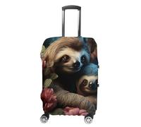 Travel Luggage Cover Suitcase Cover Suitcase Protector A Sloth And A Baby Sloth Luggage Covers Washable Baggage Cover Elastic Anti-Scratch Suitcase Case Protector for Adult Personalized Suitcase