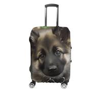 Travel Luggage Cover Suitcase Cover Suitcase Protector Cute German Shepherd Puppy Luggage Covers Washable Baggage Cover Elastic Anti-Scratch Suitcase Case Protector for Adult Personalized Suitcase