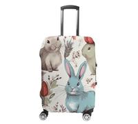 Travel Luggage Cover Suitcase Cover Suitcase Protector Flowers Bunnies Birds Luggage Covers Washable Baggage Cover Elastic Anti-Scratch Suitcase Case Protector for Adult Personalized Suitcase Covers,