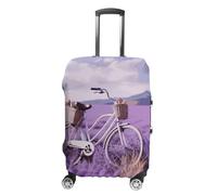 Travel Luggage Cover Suitcase Cover Suitcase Protector Lavender Field Bike Luggage Covers Washable Baggage Cover Elastic Anti-Scratch Suitcase Case Protector for Adult Personalized Suitcase Covers,