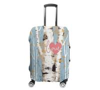 Travel Luggage Cover Suitcase Cover Suitcase Protector Love Birch Tree Luggage Covers Washable Baggage Cover Elastic Anti-Scratch Suitcase Case Protector for Adult Personalized Suitcase Covers, Love