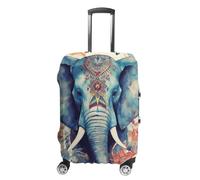 Travel Luggage Cover Suitcase Cover Suitcase Protector Peacock Feathers Elephant Luggage Covers Washable Baggage Cover Elastic Anti-Scratch Suitcase Case Protector for Adult Personalized Suitcase