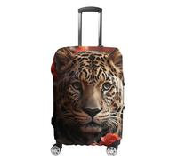 Travel Luggage Cover Suitcase Cover Suitcase Protector Red Rose And Tiger Luggage Covers Washable Baggage Cover Elastic Anti-Scratch Suitcase Case Protector for Adult Personalized Suitcase Covers, Red