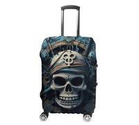 Travel Luggage Cover Suitcase Cover Suitcase Protector Skeleton Pirate-1 Luggage Covers Washable Baggage Cover Elastic Anti-Scratch Suitcase Case Protector for Adult Personalized Suitcase Covers,