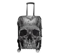 Travel Luggage Cover Suitcase Cover Suitcase Protector Skull Skeleton Luggage Covers Washable Baggage Cover Elastic Anti-Scratch Suitcase Case Protector for Adult Personalized Suitcase Covers, Skull