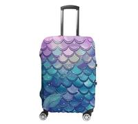 Travel Luggage Cover Suitcase Cover Suitcase Protector Water Lily Mermaid Scales Luggage Covers Washable Baggage Cover Elastic Anti-Scratch Suitcase Case Protector for Adult Personalized Suitcase