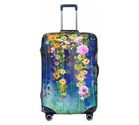 Travel Luggage Cover Suitcase Protector, Abstract Spring Flower Watercolor Elastic Stretch Anti-scratch Luggage Sleeve with Concealed Zipper for Spinner Wheeled Suitcase Fits 18-21 Inch Luggage