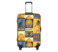 Travel Luggage Cover Suitcase Protector Ancient Egypt Tribe Series Luggage Cover Elastic Washable Anti-scratch Suitcase Sleeve with Concealed Zipper for Wheeled Suitcase Fits 25-28 Inch Luggage