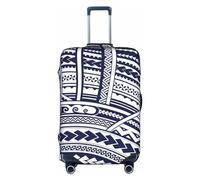Travel Luggage Cover Suitcase Protector, Blue Polynesian Maori Tribal Luggage Cover Elastic Washable Anti-scratch Suitcase Sleeve with Concealed Zipper for Wheeled Suitcase Fits 25-28 Inch Luggage