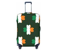 Travel Luggage Cover Trolley Case Clover Leaves in Ireland Flag Protective Washable Suitcase Covers Fits 23"-32" Inch Luggages