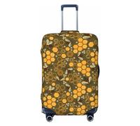 Travel Luggage Covers - Bees and Honeycombs Elasticity Suitcase Covers Protector for Luggage 18-32 Inch