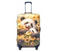 Travel Luggage Covers - cute panda sunflower Elasticity Suitcase Covers Protector for Luggage 18-32 Inch