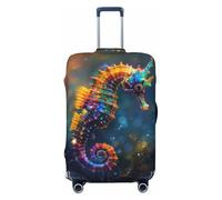 Travel Luggage Covers - Neon Seahorse Underwater Realm Elasticity Suitcase Covers Protector for Luggage 18-32 Inch