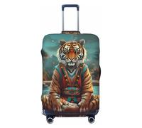 Travel Luggage Covers - Pond Meditating Tiger Elasticity Suitcase Covers Protector for Luggage 18-32 Inch