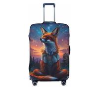 Travel Luggage Covers - Starry Sky Meditating Fox Elasticity Suitcase Covers Protector for Luggage 18-32 Inch