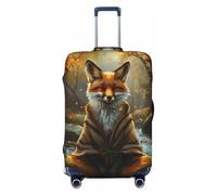 Travel Luggage Covers - Streamside Meditating Fox Elasticity Suitcase Covers Protector for Luggage 18-32 Inch