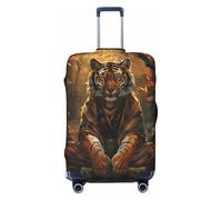 Travel Luggage Covers - Tiger in the Fallen Leaf Forest Elasticity Suitcase Covers Protector for Luggage 18-32 Inch