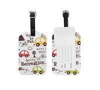 Travel Luggage Tag Cute Cars Doodle Suitcase Baggage Tag Leather 1 Piece
