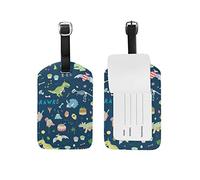 Travel Luggage Tag Doodle Dinosaur Suitcase Baggage Tag Leather 1 Piece