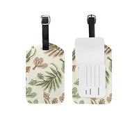 Travel Luggage Tag Wild Flowers Leaves Background Suitcase Baggage Tag Leather 1 Piece