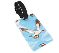 Travel Luggage Tags - Flying Seagulls Suitcase Baggage Labels for Easy Bag Identification - Personalized Bag Name Tags