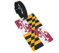 Travel Luggage Tags - Maryland State Flag Suitcase Baggage Labels for Easy Bag Identification - Personalized Bag Name Tags