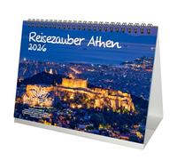 Travel Magic Athens DIN A5 Desk Calendar for 2026 Greece Beach Sea Holiday Seelenzauber