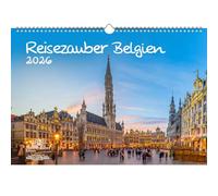 Travel Magic Belgium DIN A3 Calendar for 2026 Holidays Brussels Tulips Seelenzauber
