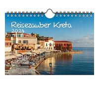Travel Magic Crete DIN A5 Wall Calendar for 2024 Heraklion Greece Holiday Beach Sea Travel Seelenzauber