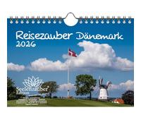 Travel Magic Denmark DIN A5 Calendar for 2026 Copenhagen Travel Country - Contents: 1 x Calendar, 1 x Christmas Pendant, 1 x Greeting Tag (Total 3 Pieces)