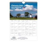 Travel Magic Denmark Planner, DIN A4 Calendar for 2026, Copenhagen, Travel Country, Contents: 1 x Calendar, 1 x Christmas Pendant, 1 x Greeting Tag (Total 3 Pieces)