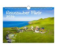 Travel Magic Faroe Islands DIN A4 Calendar for 2026 Tórshavn City Travel Country Holiday - Contents: 1 x Calendar, 1 x Christmas Pendant, 1 x Greeting Tag (Total 3 Pieces)