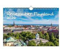 Travel Magic Finland DIN A4 Calendar for 2026 Helsinki City Travel Country Holiday - Contents: 1 x Calendar, 1 x Christmas Pendant, 1 x Greeting Tag (Total 3 Pieces)