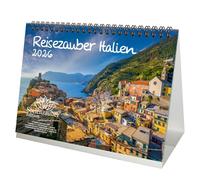 Travel Magic Italy DIN A5 Desk Calendar for 2026 Rome Holiday Mediterranean Italy - Contents: 1 x Calendar, 1 x Christmas Pendant, 1 x Greeting Tag (Total 3 Pieces)