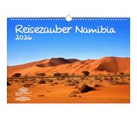 Travel Magic Namibia DIN A3 Calendar for 2026 Landscape Travel Animals Set Contents: 1 x Calendar, 1 x Christmas Pendant, 1 x Greeting Tag (Total 3 Pieces)