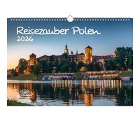 Travel Magic Poland DIN A3 Calendar for 2026 Warsaw Holiday Baltic Sea Coast Gift Set Contents: 1 x Calendar, 1 x Christmas Pendant (2 Pieces Total)