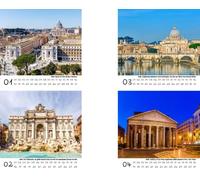 Travel Magic Rome Desk Calendar 10 cm x 10 cm for 2026 Holiday Mediterranean Italy - Set Contents: 1 x Calendar, 1 x Christmas Pendant, 1 x Greeting Tag (Total 3 Pieces)