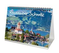Travel Magic Switzerland DIN A5 Desk Calendar for 2026 Zurich Mountains Holidays Set Contents: 1 x Calendar 1 x Christmas Pendant 1 x Greeting Tag (Total 3 Pieces)
