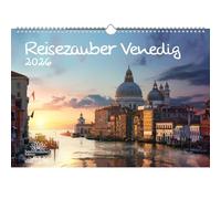 Travel Magic Venice DIN A3 Calendar for 2026 Holidays Mediterranean Italy Gift Set Contents: 1 x Calendar, 1 x Christmas Pendant (2 Pieces)