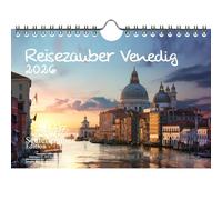 Travel Magic Venice DIN A5 Calendar for 2026 Holidays Mediterranean Italy - Set Contents: 1 x Calendar, 1 x Christmas Pendant, 1 x Greeting Tag (Total 3 Pieces)