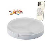 Travel Magnetic Pill Box - Pocket Travel Pill Case with 3 Grid - Compartmented Box Daily Supplement Planner for Grandpa Grandma Family Men Women Friends