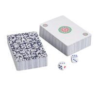 Travel Mahjong Set - 144 Card Deck With Dice, Portable Chinese Table Game | Thick Paper Quiet Mahjong Playing Cards 86x56mm Lightweight Reusable Compact Party Recreation Holiday Family Travel Entertai