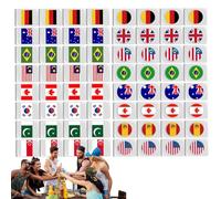 Travel Mahjong Set, 64-Piece Flags Mahjong Set - Portable Card Game with Matching Stones for Family, Children & Adults - For Home, Birthday, Picnic & On the Go
