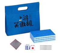 Travel Mahjong Set The Small Tablecloth Carrying Bag Dice Tile Ruler Tiles | Chinese Mahjong Pieces for Friend's Night Game, Holiday Birthday