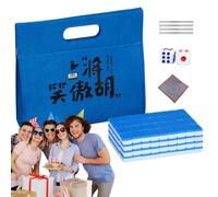 Travel Mahjong Set The Small Tablecloth Carrying Bag Dice Tile Ruler Tiles | Table Mahjong Game for Friend's Night Game, Holiday Birthday