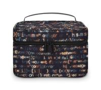 Travel Make Up Bag for Men Womens Math Themed Mathematical Print Cosmetic Bags with Compartments Handle Wedding Party Large Capacity Waterproof Skincare Toiletry Makeup Box Organizer
