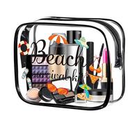 Travel Makeup Bag - Clear Zipper Pouch Large Capacity - Travel Makeup Bag for Women - Bathroom Beach Sport Hotel Holiday