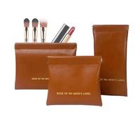 Travel Makeup Bag, Cosmetic Bag, Travel Lipstick Bag with Auto Close, Portable Travel Case, Multifunctional Cosmetic Organizer for Women and, brown, riferimento alla descrizione, Please refer to