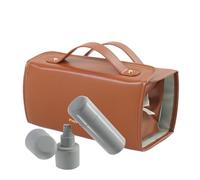 Travel Makeup Bag - Cosmetic Bags, Makeup Organizer for Roll Up | Foldable Travel Brush Storage Holder with Waterproof PU Leather, Cosmetic Case for ute, brown, Please refer to the description, Please